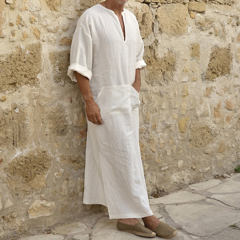 Long-Sleeve Robe for Men, Relaxed Style