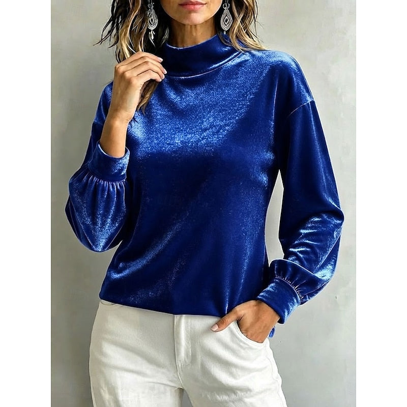 Elegant Mock Neck Blouse for Women