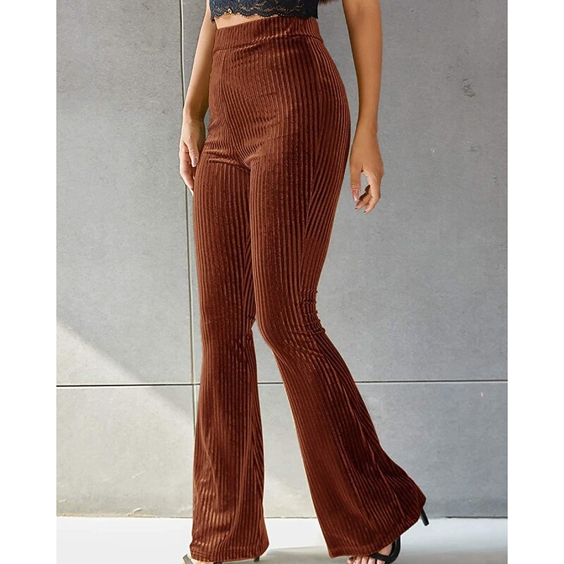 High-Waist Flared Pants for Women, Plus Size