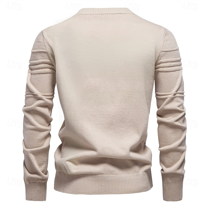 Crewneck Sweater, Men's Textured Fit
