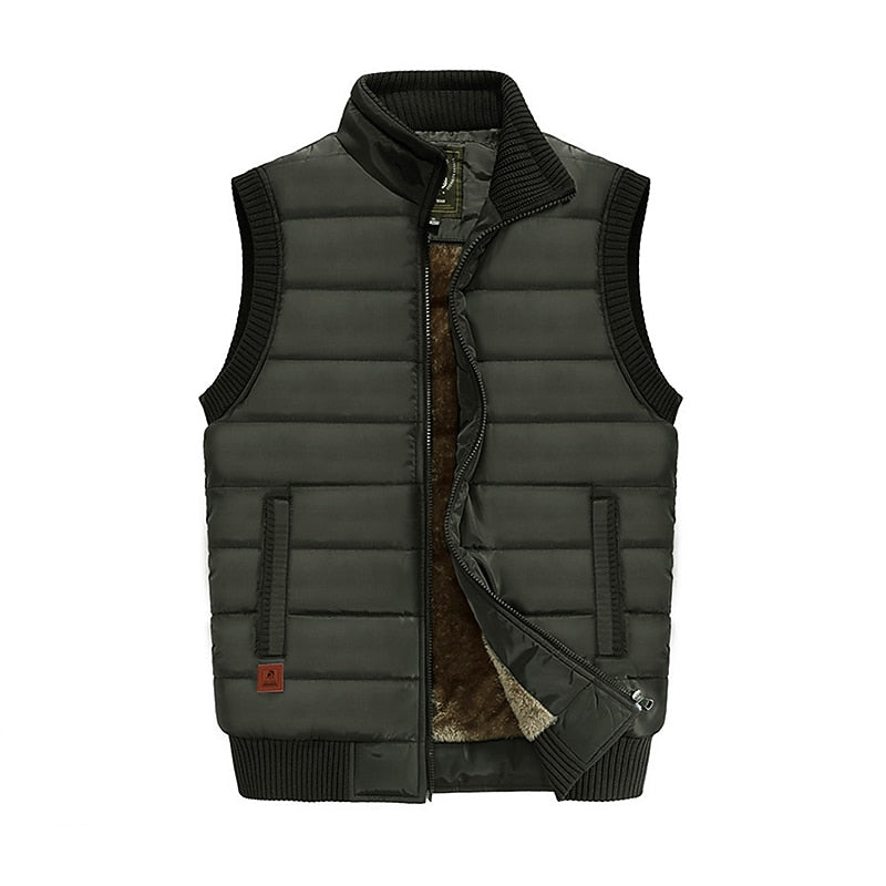Quilted Stand-Collar Gilet for Men, Plus Size