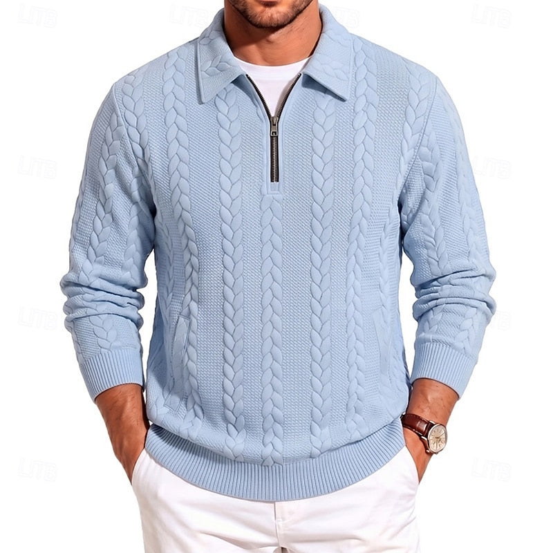 Men's Textured Quarter-Zip Sweater