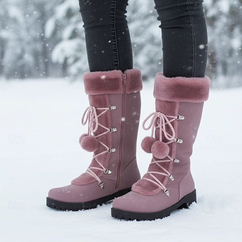 Lace-Up Winter Boots, Women's Cozy Fit