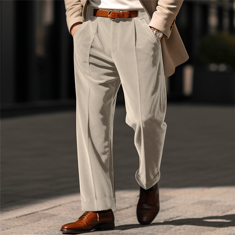 Plus Size Tailored Straight-Leg Trousers for Men
