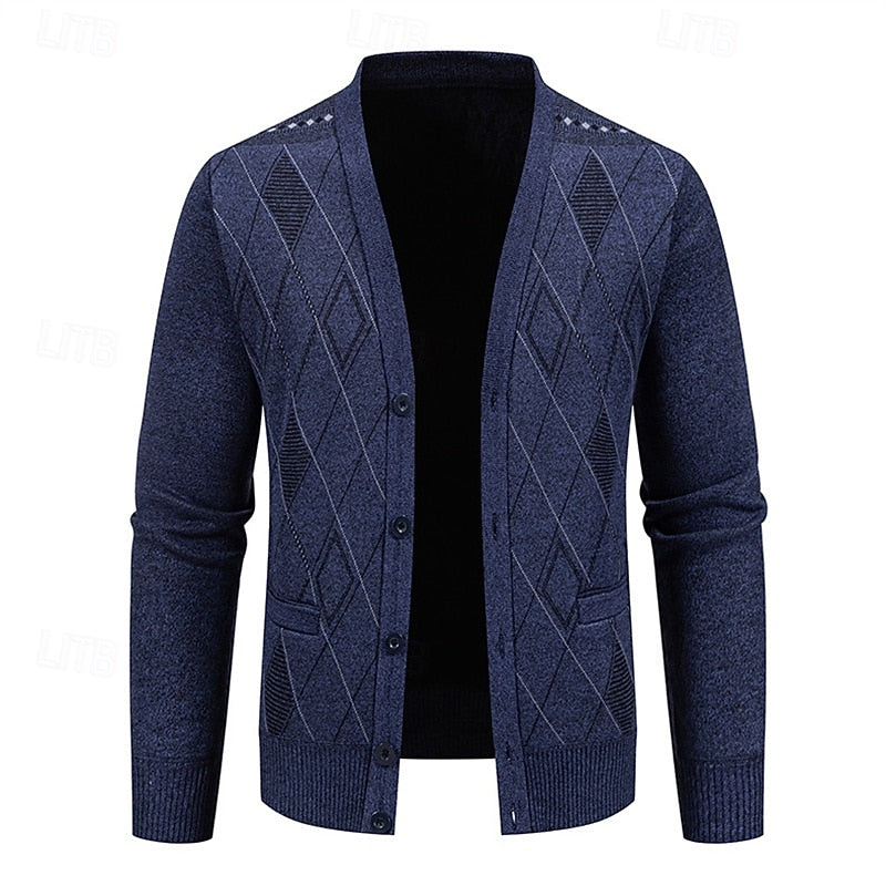 Argyle Cardigan, Men's Refined Fit
