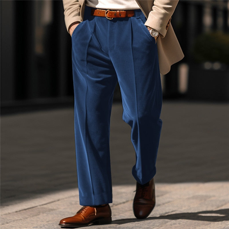 Plus Size Tailored Straight-Leg Trousers for Men