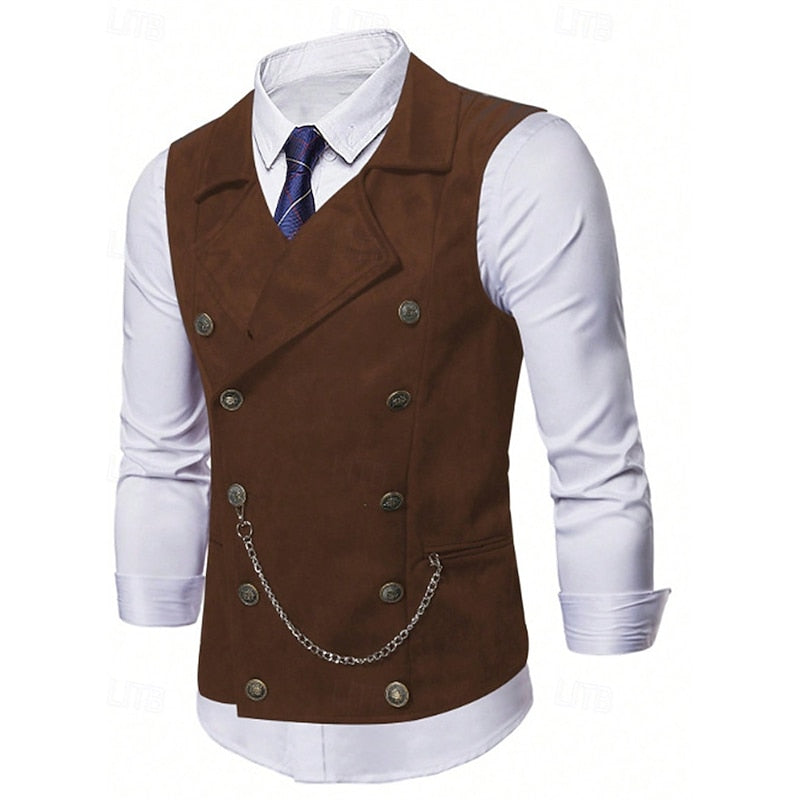 Men's Double-Breasted Tailored Waistcoat