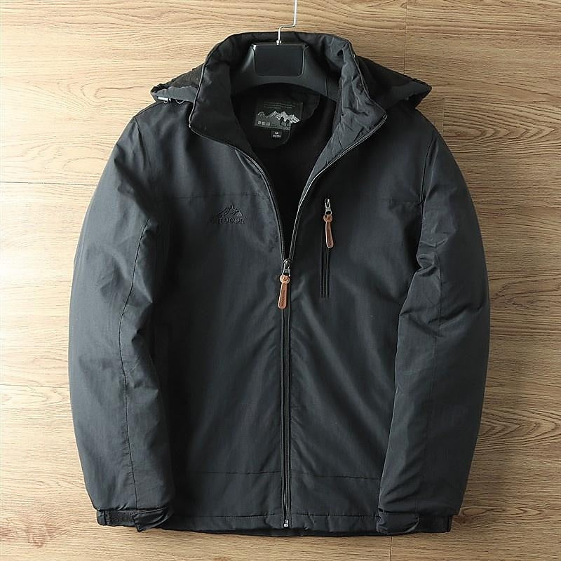 All-Season Hooded Outdoor Jacket for Men, Plus Size